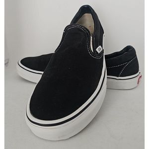 VANS Off The Wall Black Slip-On Shoes Women's Size 8 Classic!